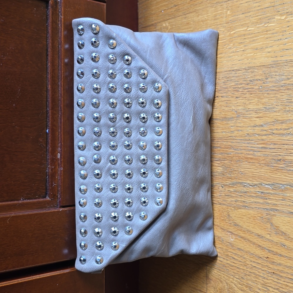 Express Studded Tan Clutch